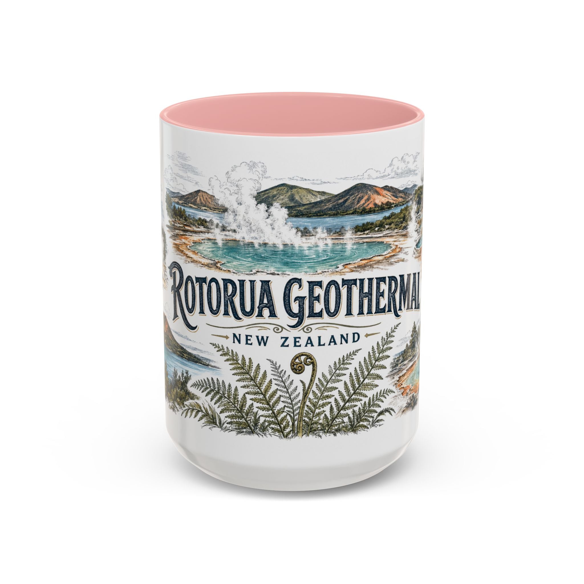 Rotorua Geothermal Mug, New Zealand Travel Souvenir, Bucket List Gift, Accent Ceramic Coffee Mug 11oz 15oz