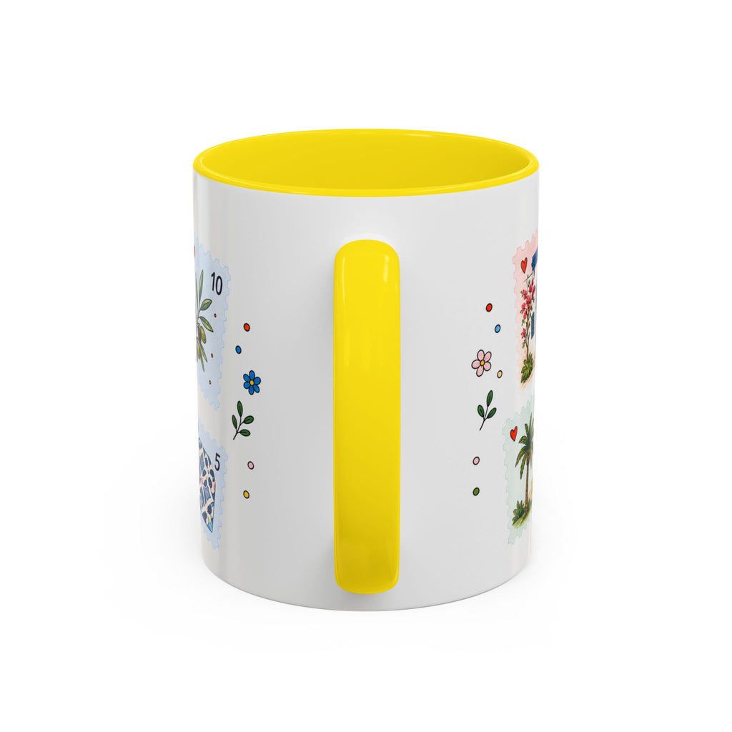 Tunis Coffee Mug | Postage Stamp Collage Mug | Travel Souvenir Accent Cup 11oz 15oz