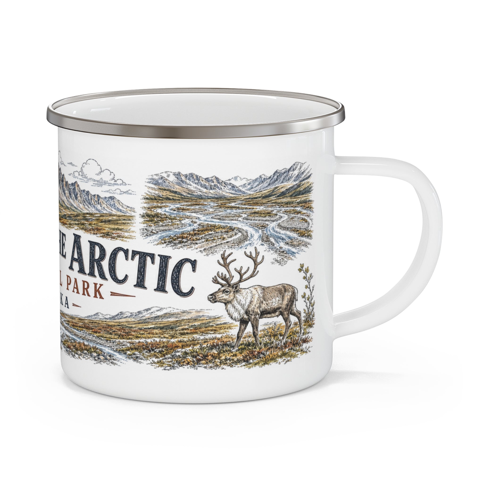 Gates of the Arctic National Park Vintage Enamel Camping Mug | 12oz National Park Hiking Gift