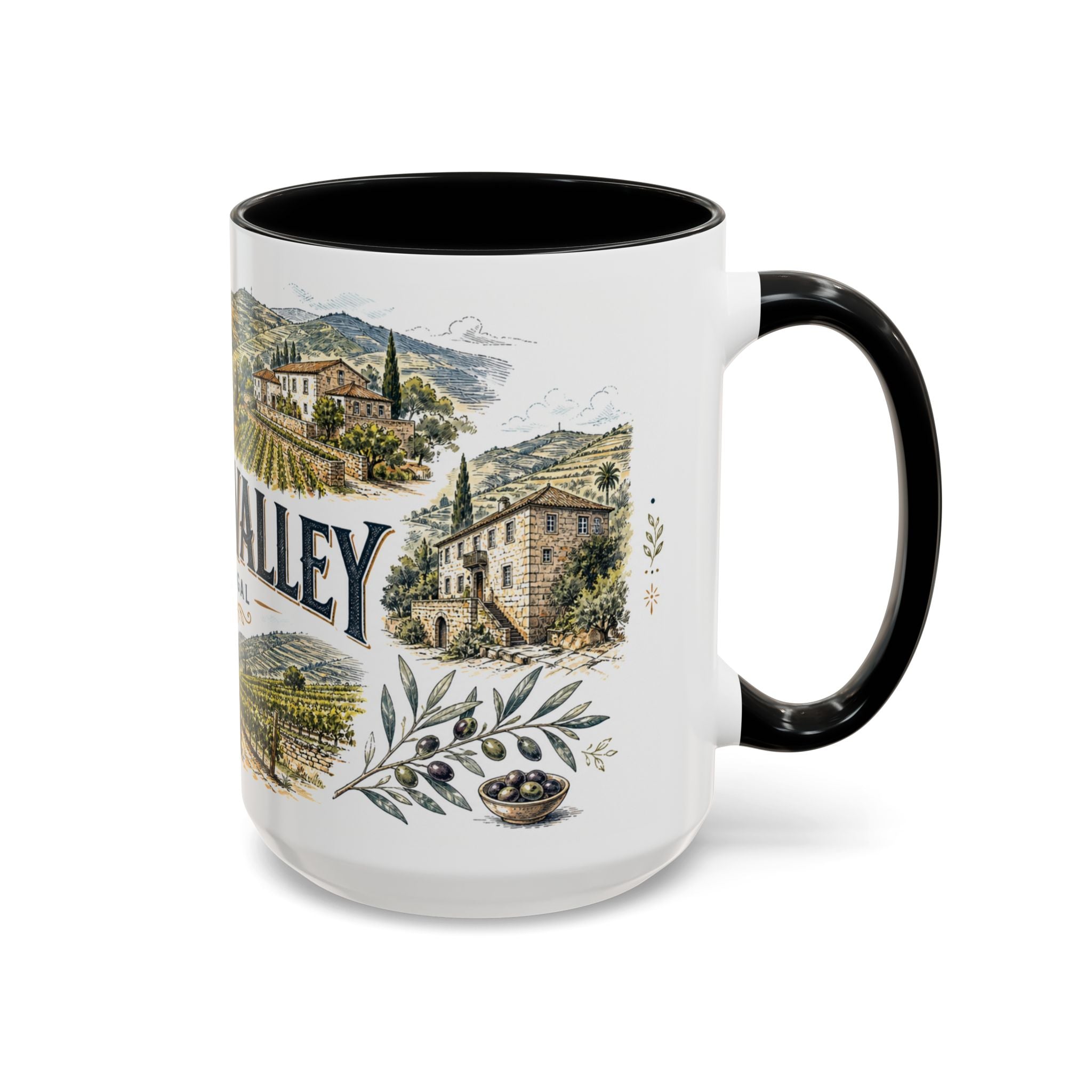 Douro Valley Mug, Portugal Travel Souvenir, Bucket List Gift, Accent Ceramic Coffee Mug 11oz 15oz