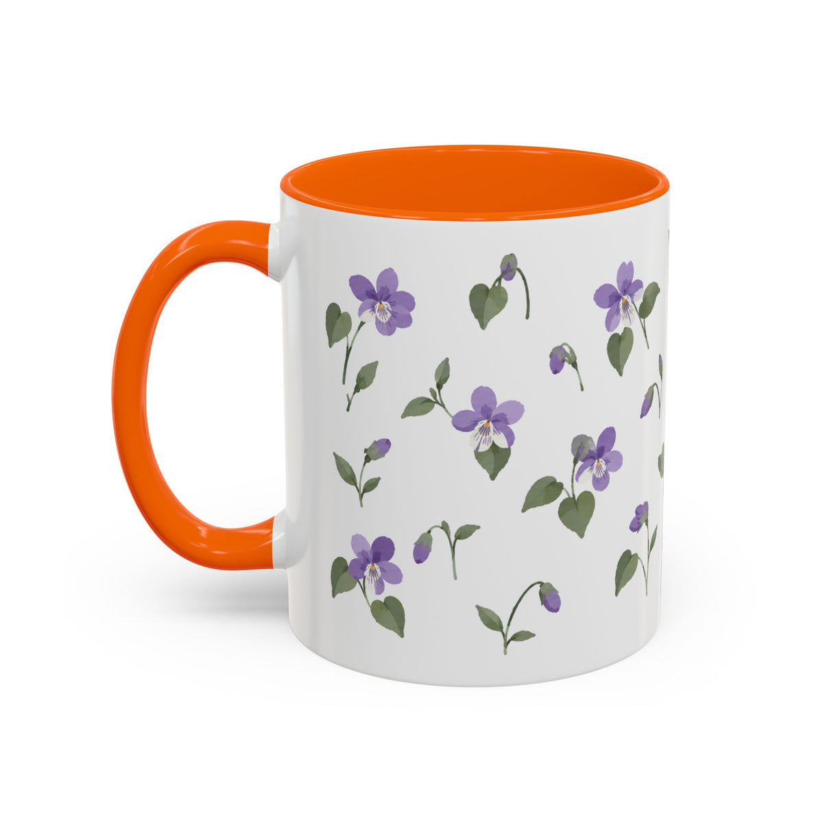 Rhode Island Violet Mug, State Flower Floral Coffee Cup, 11oz Botanical Gift