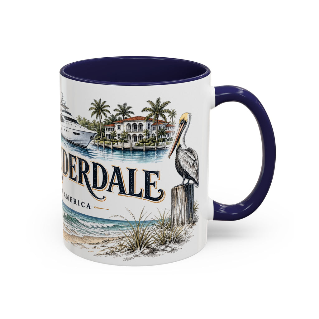 Fort Lauderdale Coffee Mug | United States Travel Souvenir | Vintage Illustrated City Gift | 11 oz 15 oz Accent Mug