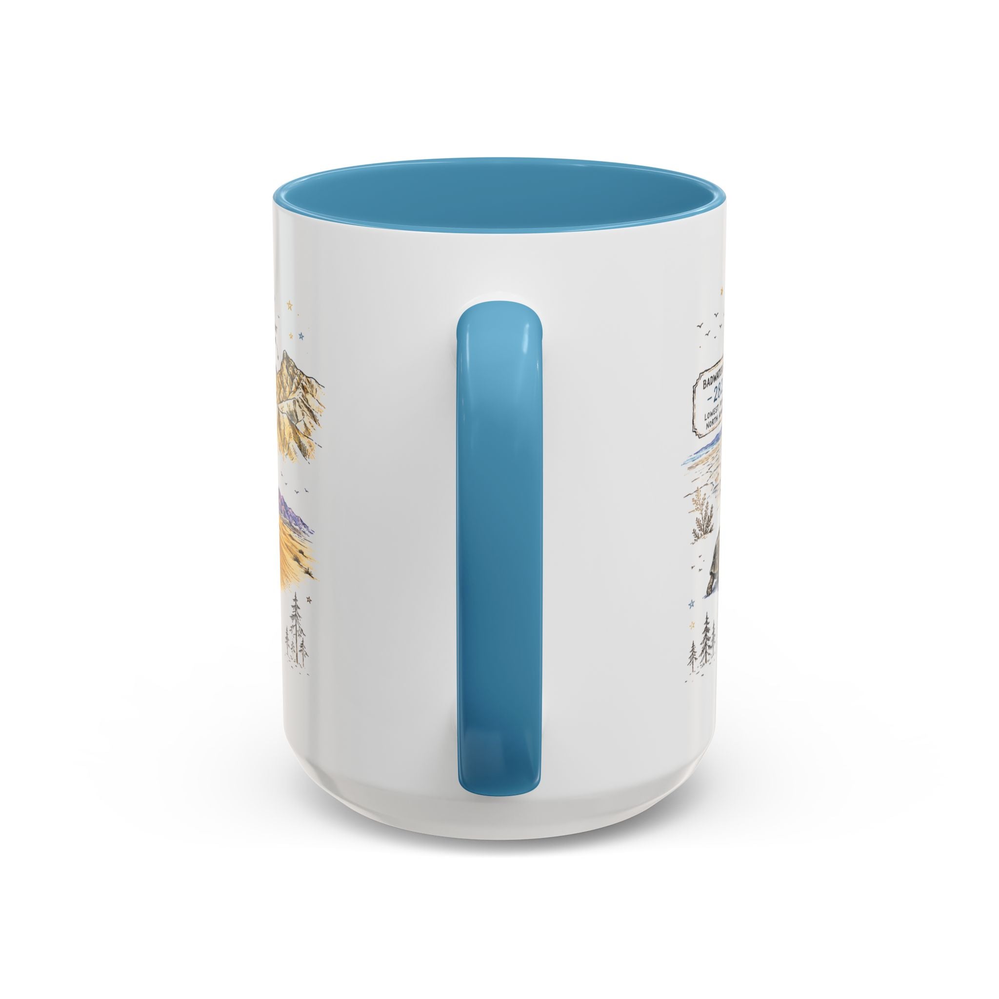 Death Valley National Park Coffee Mug | California Desert Hiking Camping Gift | Accent Color Ceramic 11oz 15oz