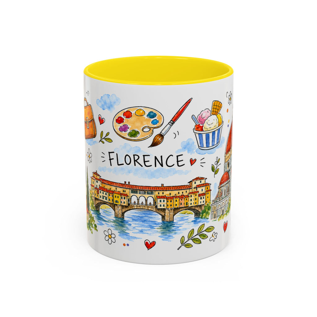 Florence Travel Mug | European City Souvenir Accent Coffee Mug | 11oz 15oz Ceramic Cup