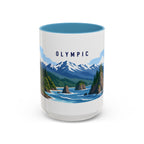 Olympic National Park Coffee Mug | Solid Color Block Park Souvenir | 11oz 15oz Accent Mug
