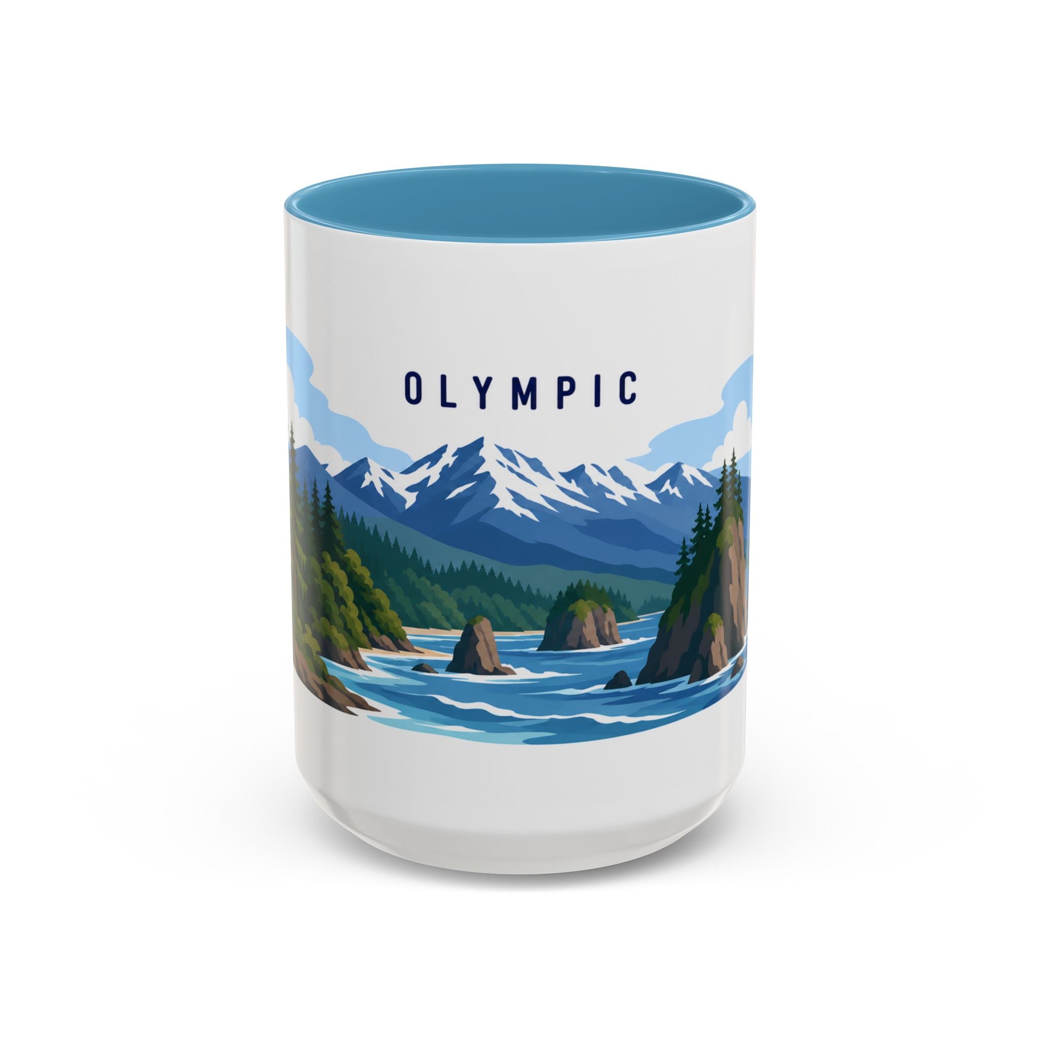 Olympic National Park Coffee Mug | Solid Color Block Park Souvenir | 11oz 15oz Accent Mug