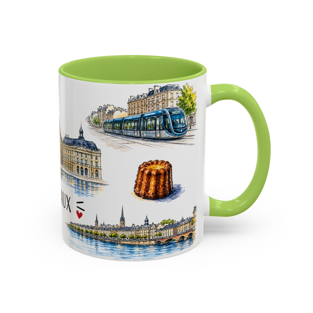 Bordeaux Illustrated Travel Mug | City Souvenir Accent Coffee Mug | 11oz 15oz Ceramic Cup