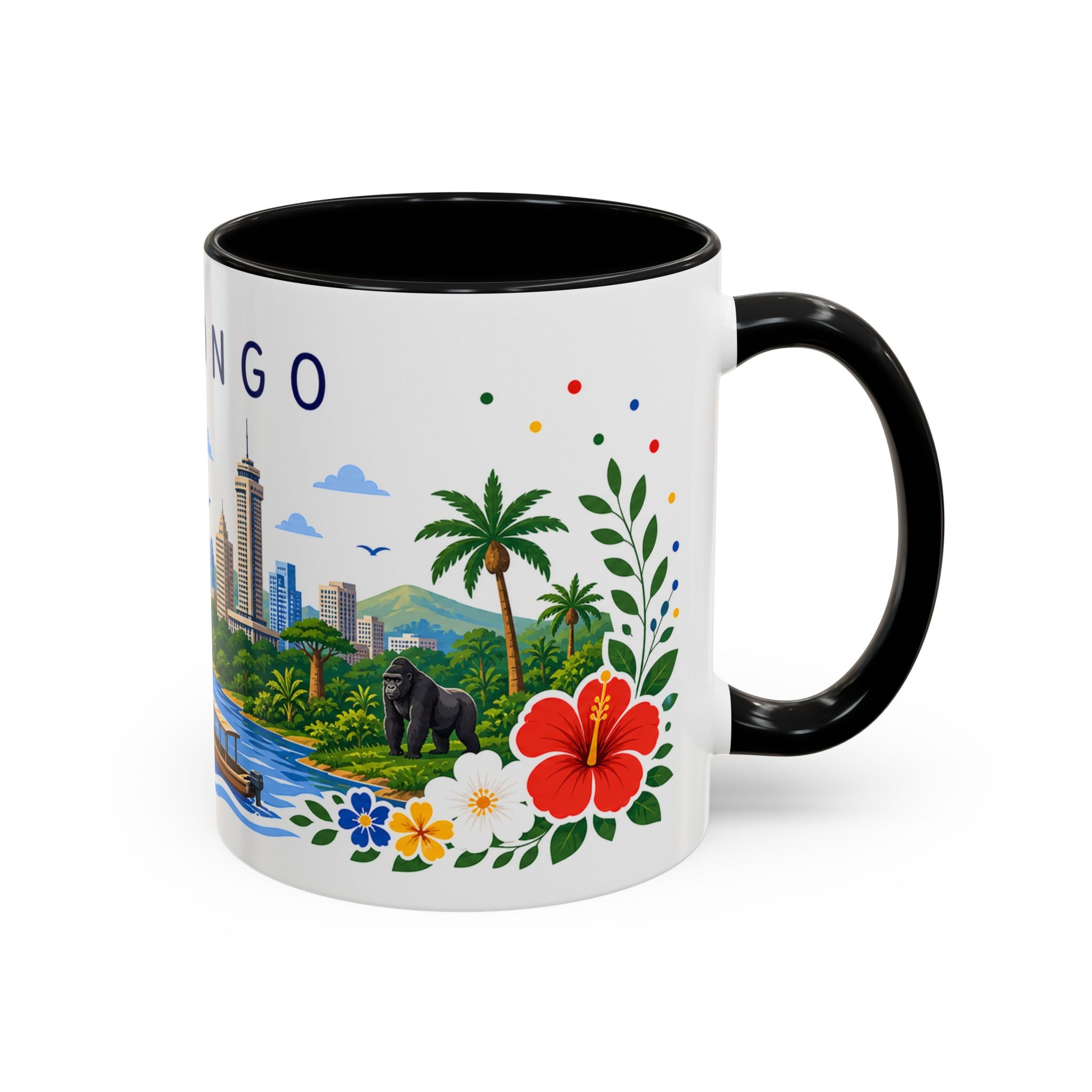 DR Congo Coffee Mug | Travel Souvenir Accent Mug | Place Gift Ceramic Cup 11oz 15oz