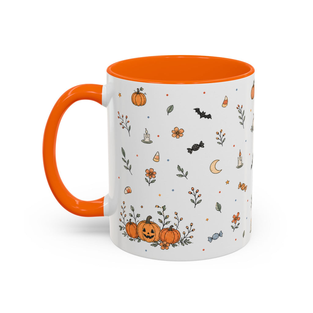 Halloween Party Mug | Ghost Black Cat Candy Watercolor Gift | Accent Cup 11oz 15oz