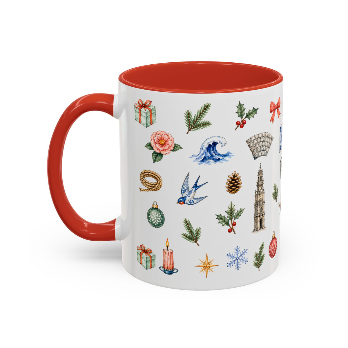 Porto Christmas Mug | Watercolor City Souvenir, Travel Gift (11oz/15oz)