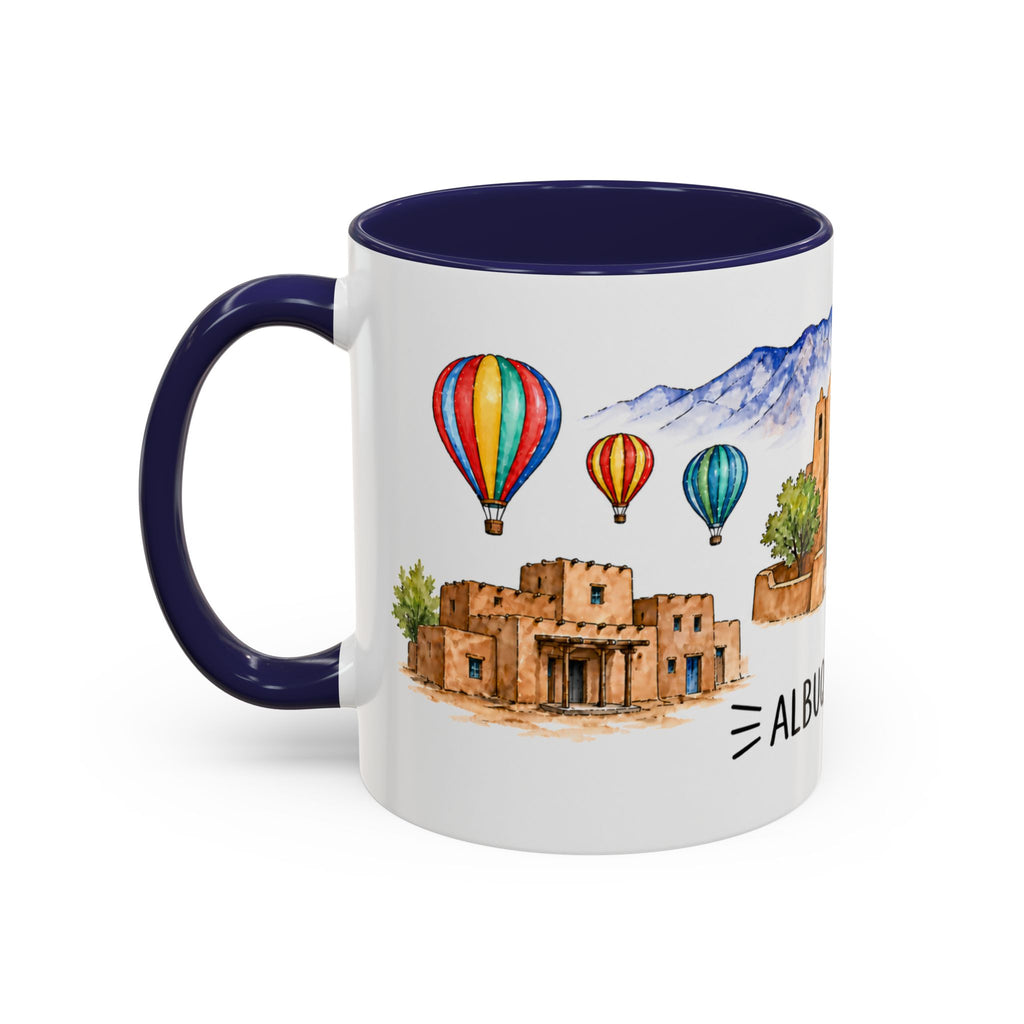 Albuquerque Illustrated Travel Mug | City Souvenir Accent Coffee Mug | 11oz 15oz Ceramic Cup