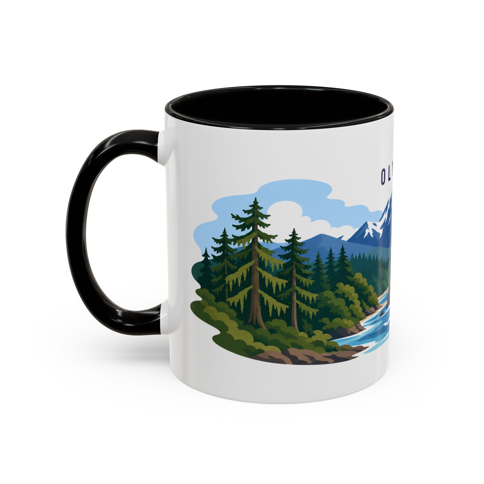 Olympic National Park Coffee Mug | Solid Color Block Park Souvenir | 11oz 15oz Accent Mug