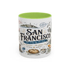 San Francisco Coffee Mug | California Souvenir Travel Gift | Accent Color Ceramic 11oz 15oz