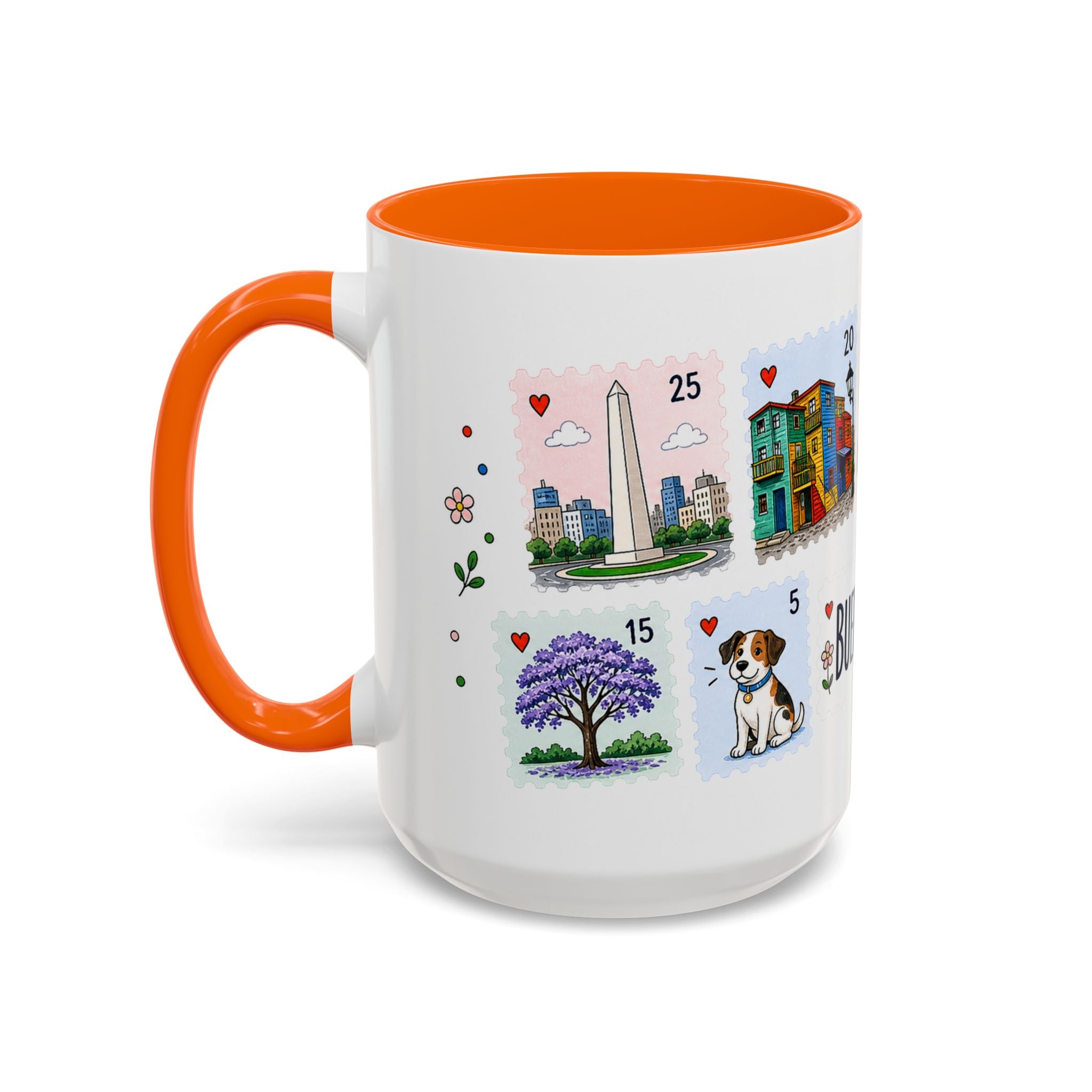 Buenos Aires Coffee Mug | Postage Stamp Collage Mug | Travel Souvenir Accent Cup 11oz 15oz