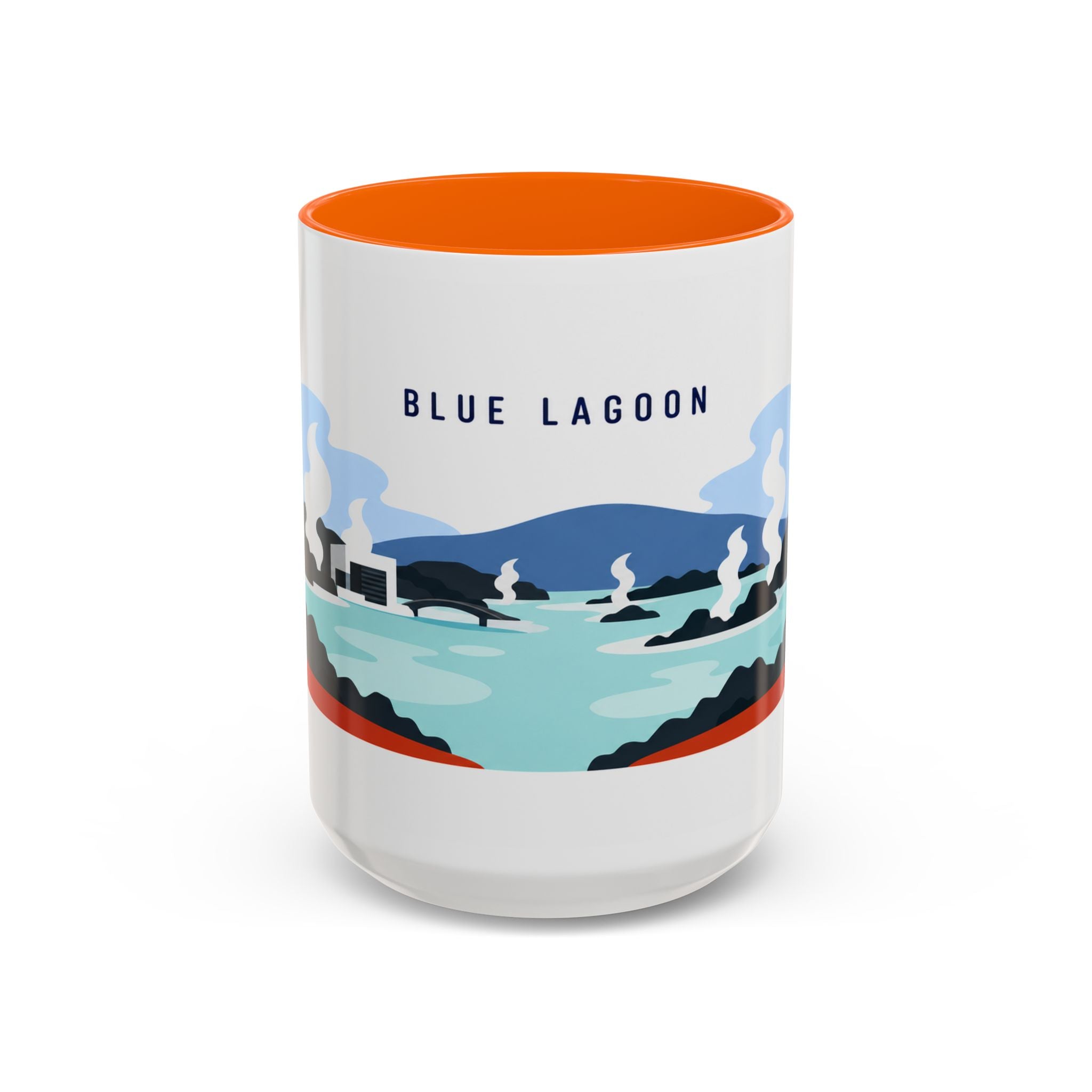 Blue Lagoon Coffee Mug | Travel Destination Souvenir Gift | Accent Color Ceramic 11oz 15oz