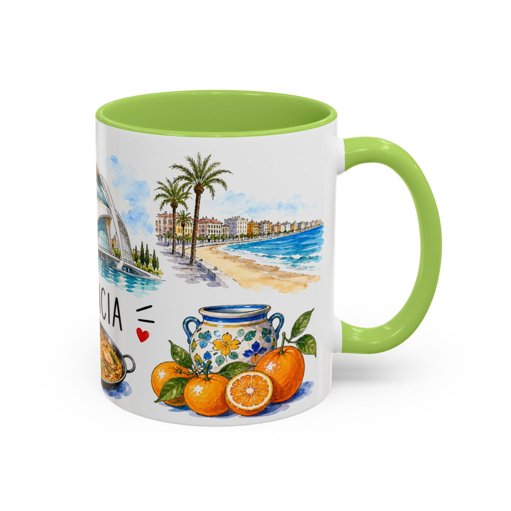Valencia Illustrated Travel Mug | City Souvenir Accent Coffee Mug | 11oz 15oz Ceramic Cup