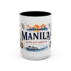 Manila Coffee Mug | Philippines Souvenir Travel Gift | Accent Color Ceramic 11oz 15oz