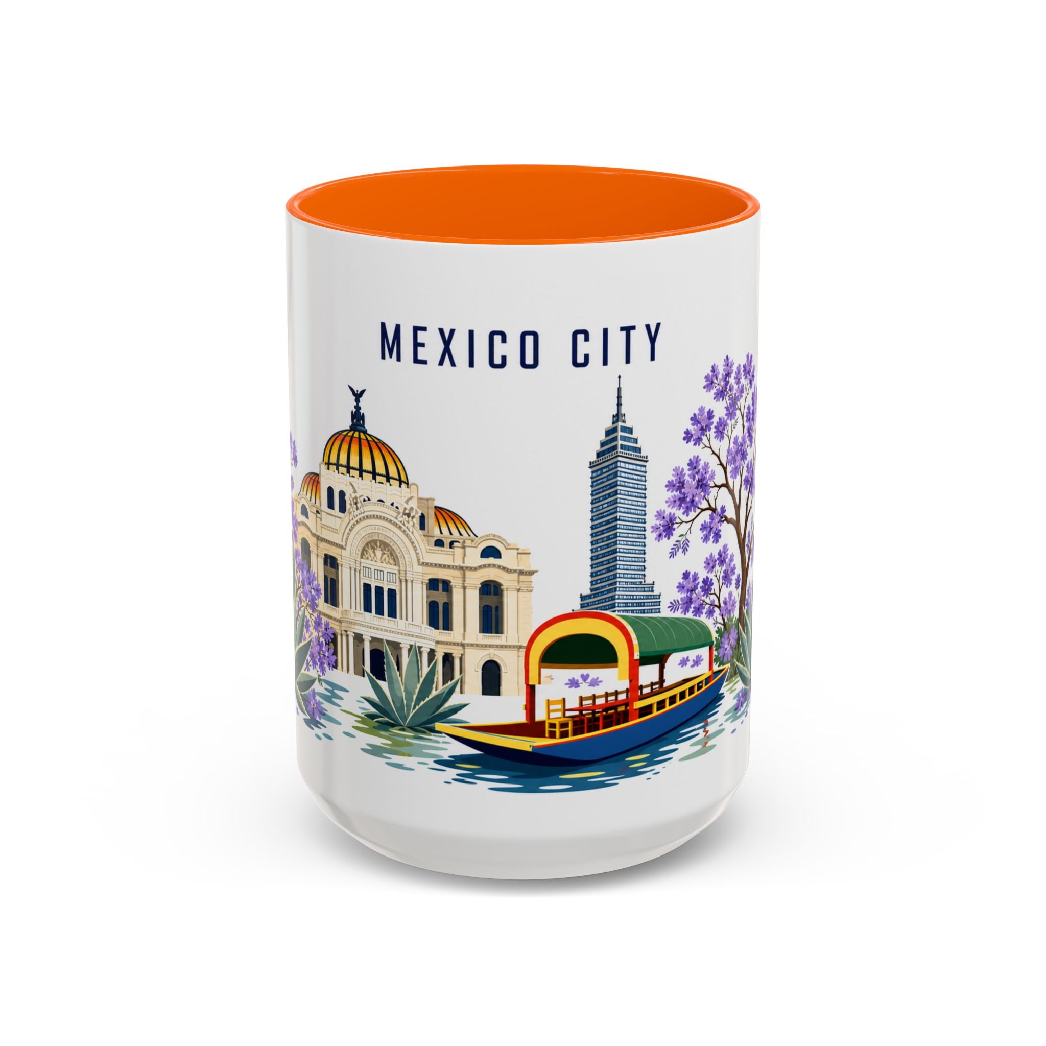 Mexico City Coffee Mug | Mexico Travel Souvenir | Porcelain Decal City Gift | 11oz 15oz Accent Mug