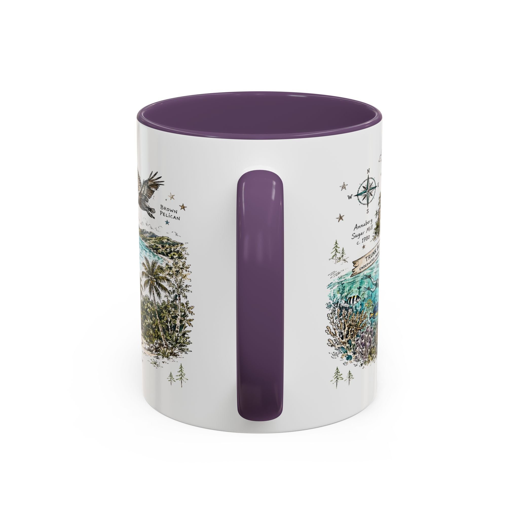 Virgin Islands National Park Coffee Mug | Caribbean Beach Snorkeling Reef Gift | Accent Color Ceramic 11oz 15oz