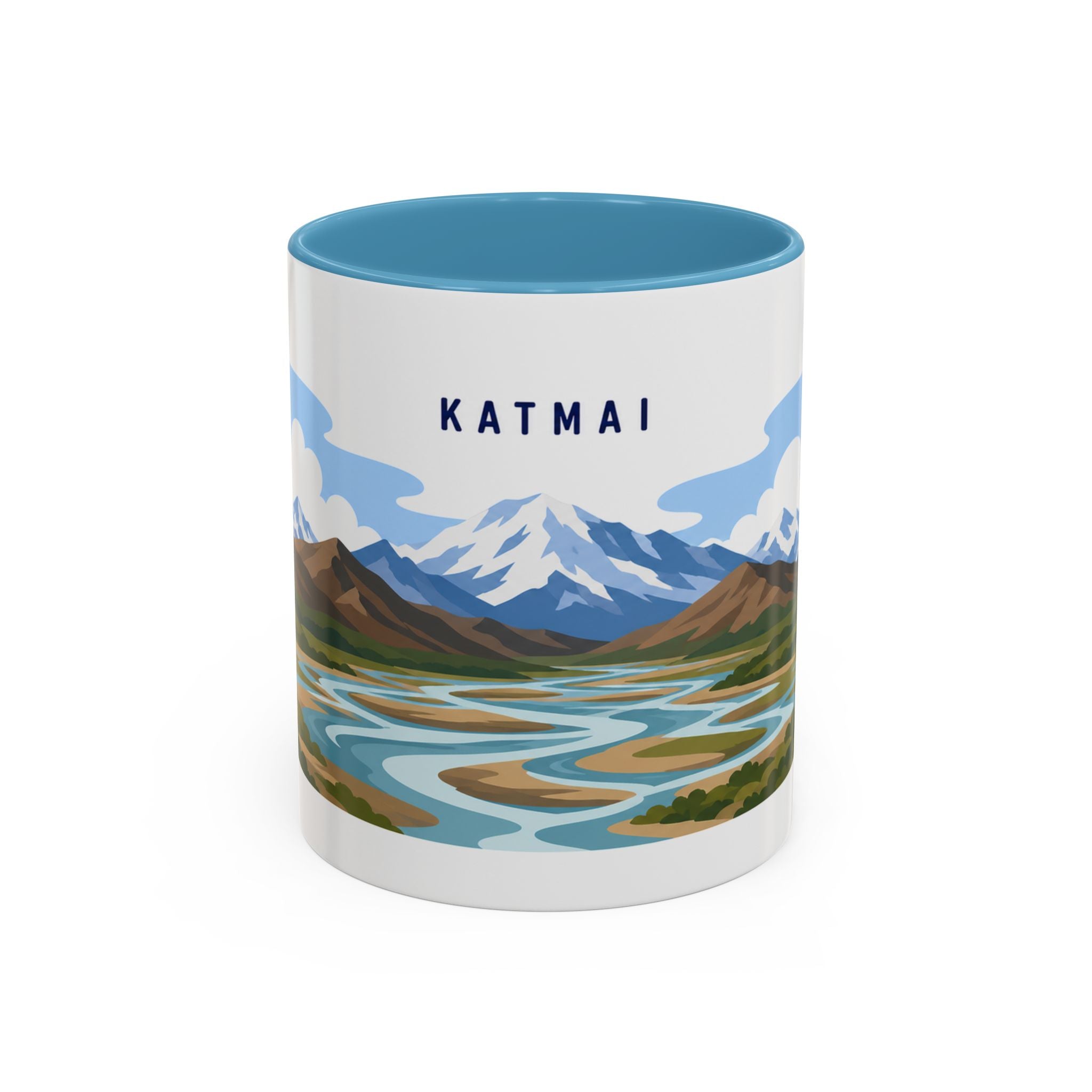Katmai National Park Coffee Mug | Solid Color Block Park Souvenir | 11oz 15oz Accent Mug