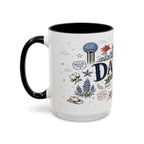 Dallas Coffee Mug | Texas Souvenir City Gift | Accent Color Ceramic 11oz 15oz
