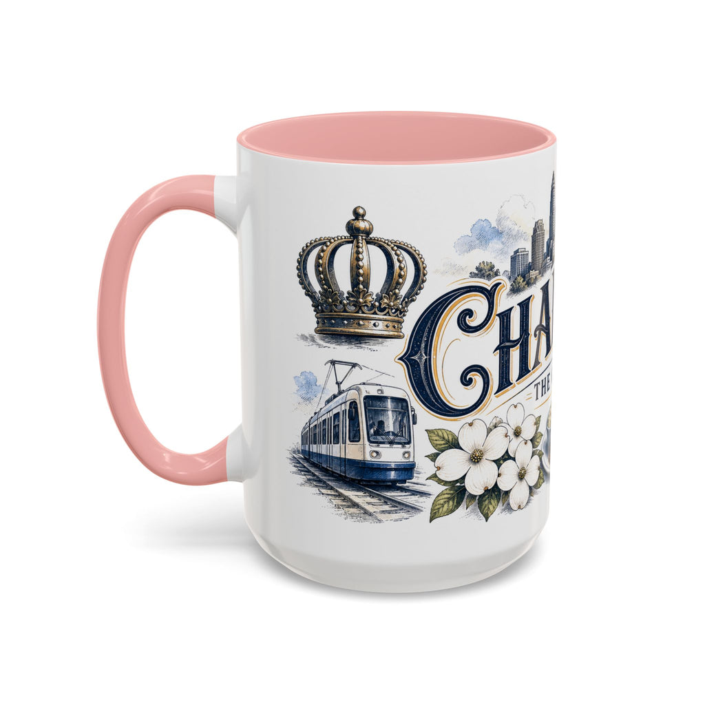 Charlotte Coffee Mug | United States Travel Souvenir | Vintage Illustrated City Gift | 11 oz 15 oz Accent Mug