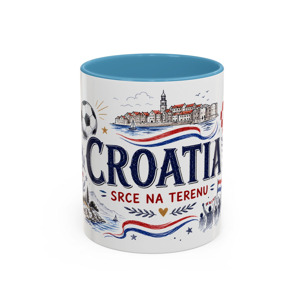 Croatia Soccer Coffee Mug | World Cup Fan Gift | Accent Color Ceramic 11oz 15oz Match Day Cup