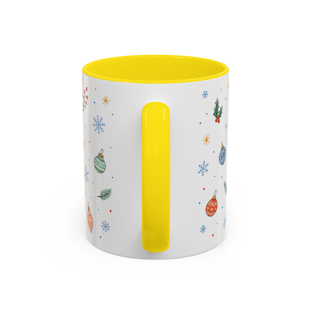 Christmas Ornament Mug | Snowflake Watercolor Holiday Gift | Accent Cup 11oz 15oz