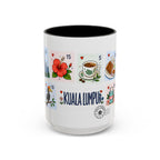 Kuala Lumpur Coffee Mug | Postage Stamp Collage Mug | Travel Souvenir Accent Cup 11oz 15oz