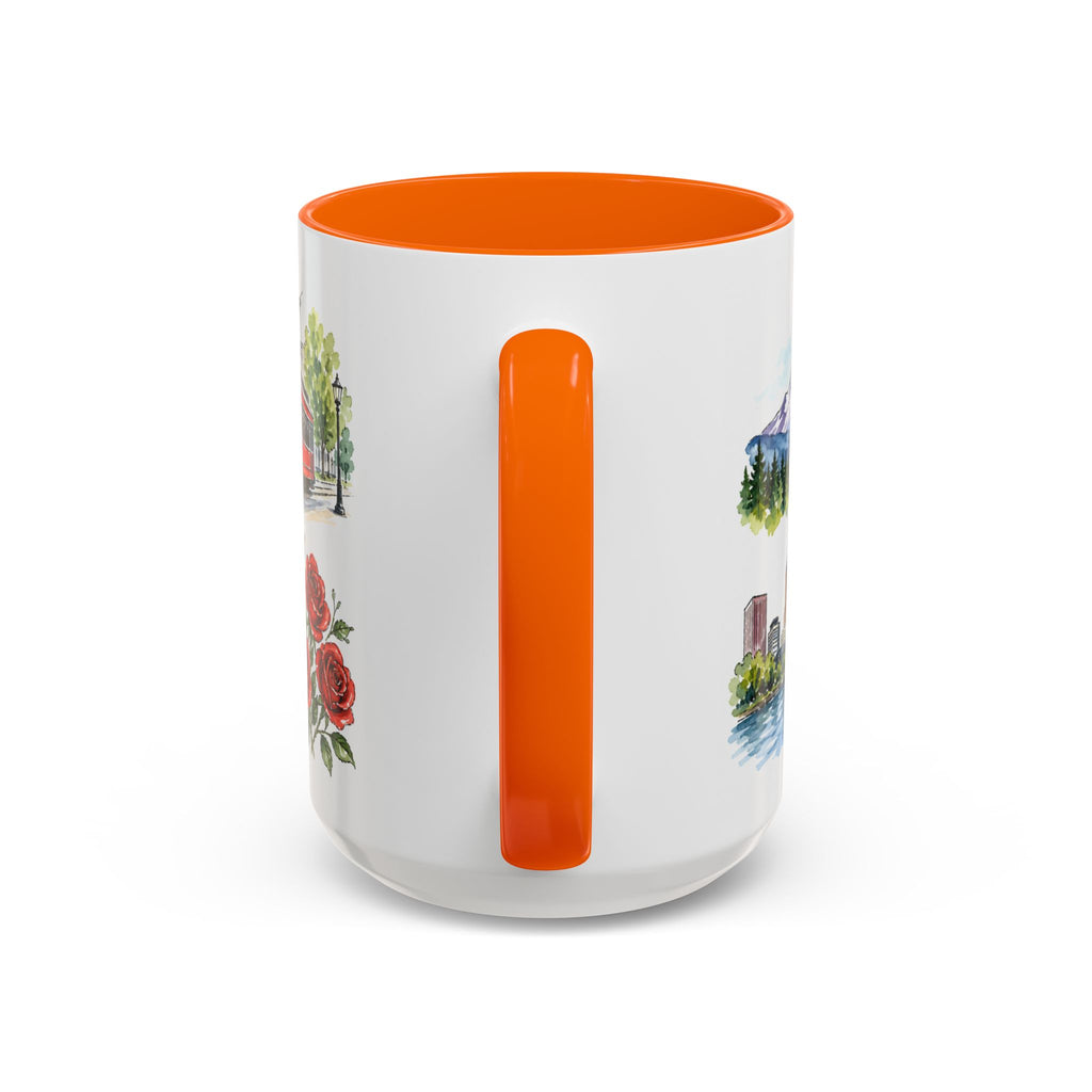 Portland Illustrated Travel Mug | City Souvenir Accent Coffee Mug | 11oz 15oz Ceramic Cup