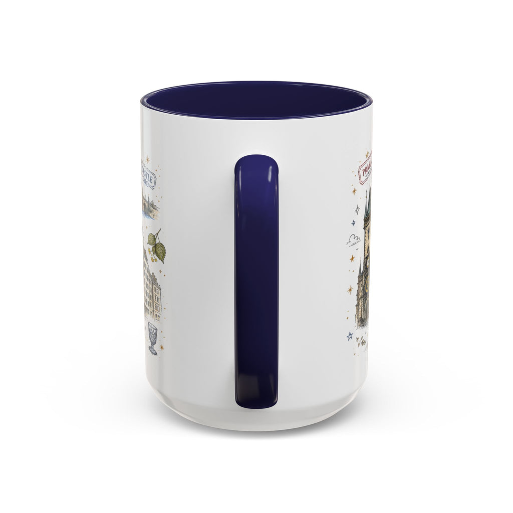 Prague Coffee Mug | Czech Republic Souvenir Travel Gift | Accent Color Ceramic 11oz 15oz