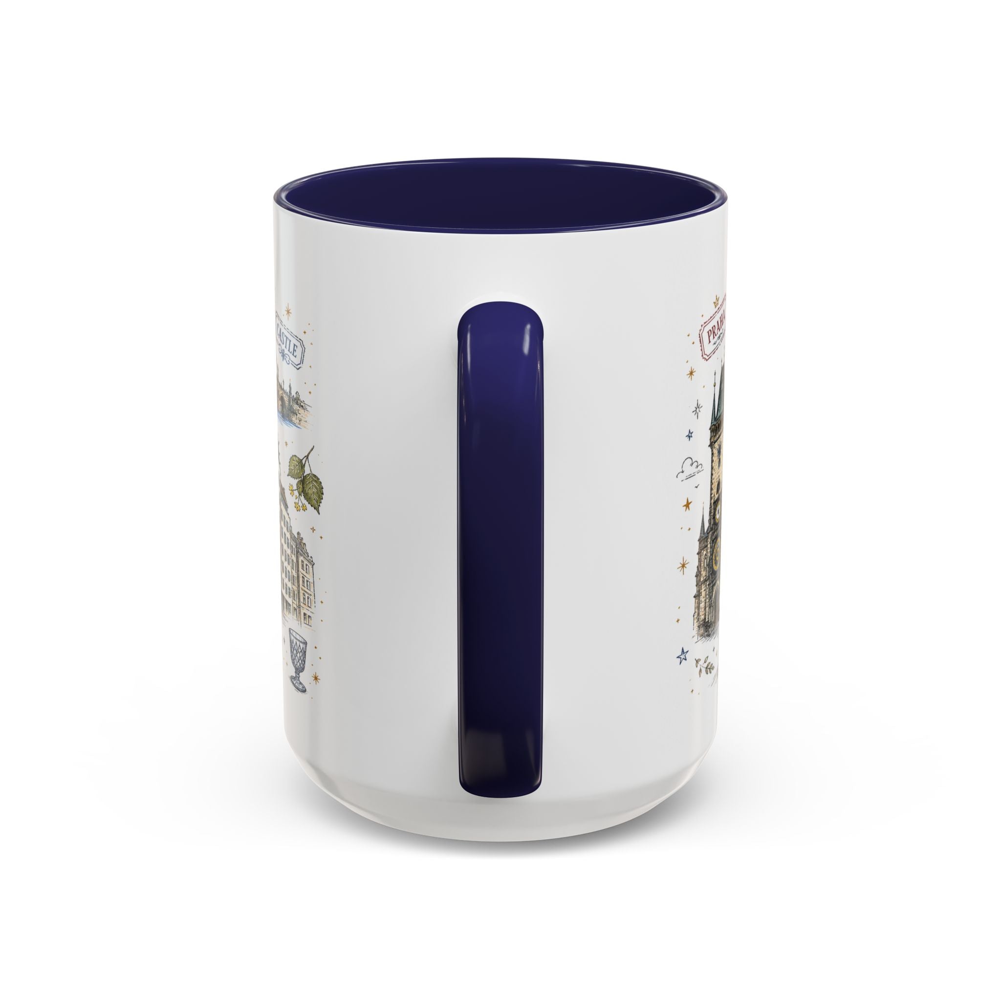 Prague Coffee Mug | Czech Republic Souvenir Travel Gift | Accent Color Ceramic 11oz 15oz