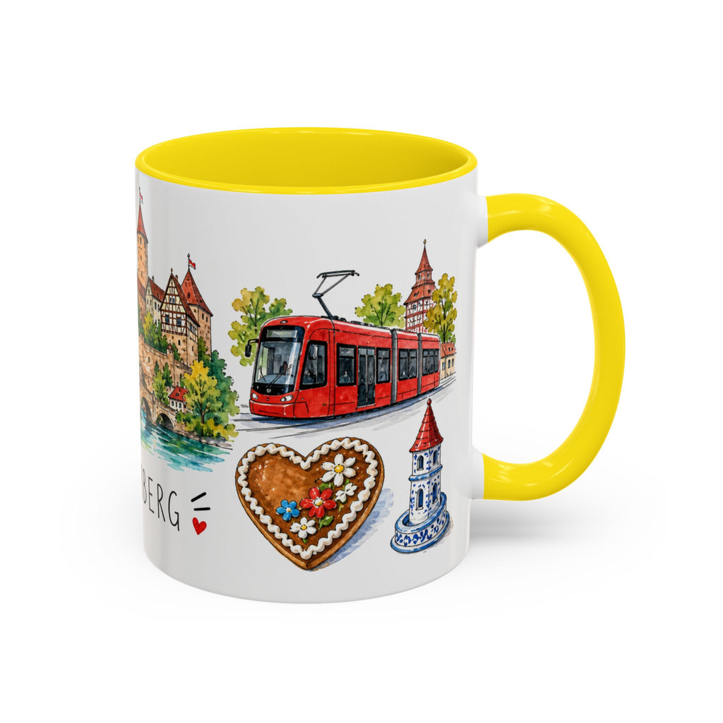 Nuremberg Illustrated Travel Mug | City Souvenir Accent Coffee Mug | 11oz 15oz Ceramic Cup