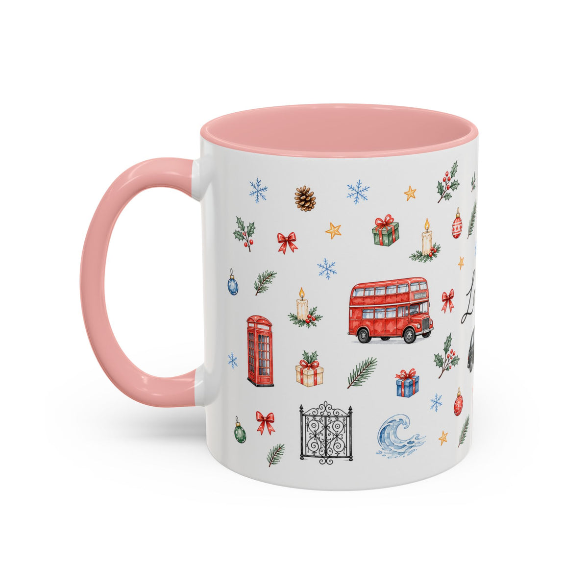 London Christmas Mug | Watercolor City Souvenir, Travel Memories, Ceramic Coffee Cup