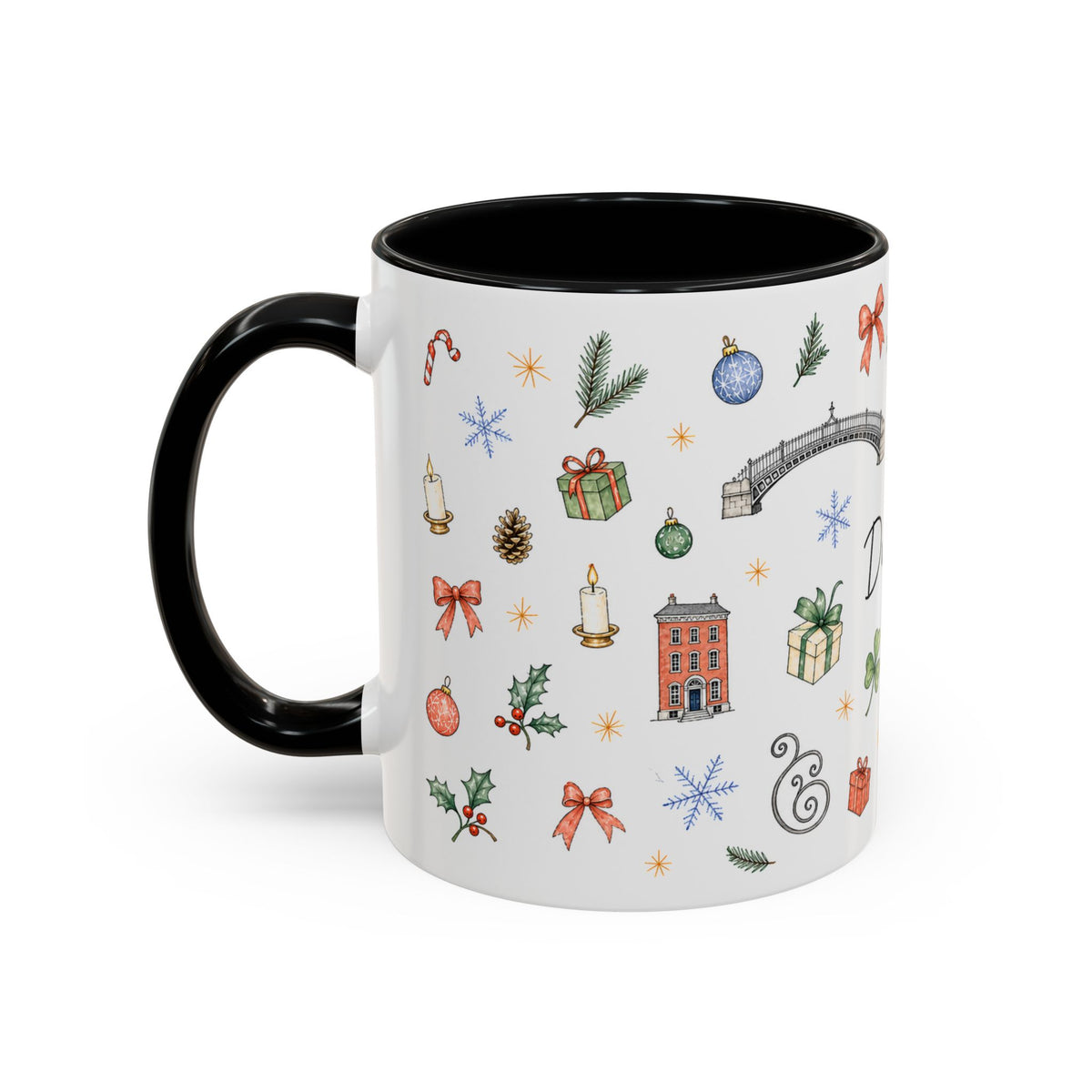Dublin Christmas Mug | Watercolor City Souvenir, Holiday Travel Gift (11oz/15oz)