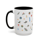 Big Sur Christmas Mug | Watercolor Travel Souvenir | Holiday Gift | Accent Ceramic Coffee Cup 11oz 15oz