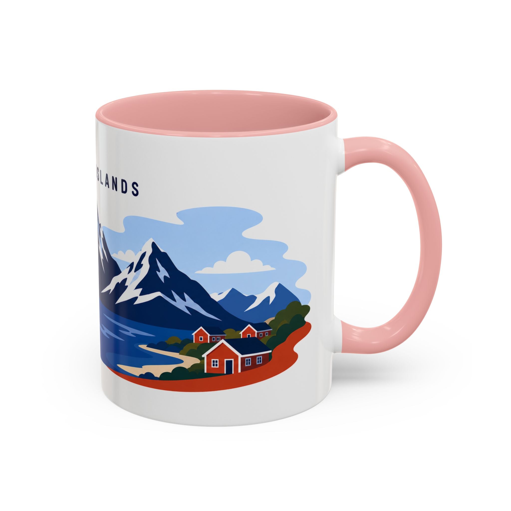 Lofoten Islands Coffee Mug | Travel Destination Souvenir Gift | Accent Color Ceramic 11oz 15oz