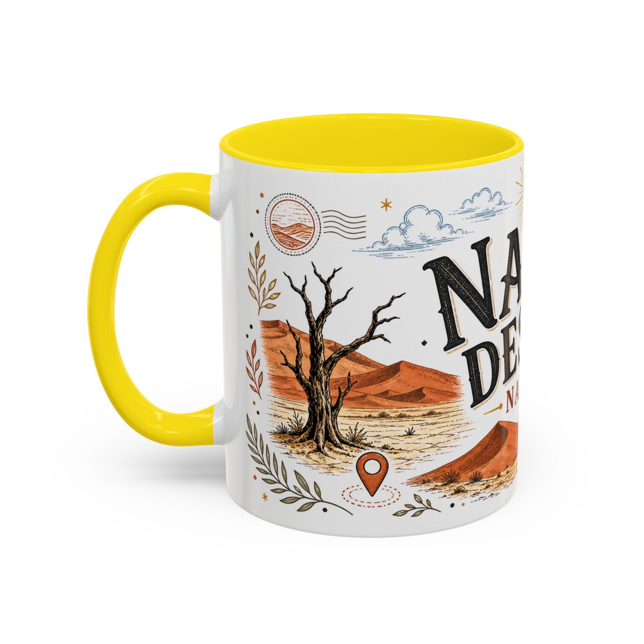 Namib Desert Coffee Mug | Travel Destination Souvenir Gift | Accent Color Ceramic 11oz 15oz