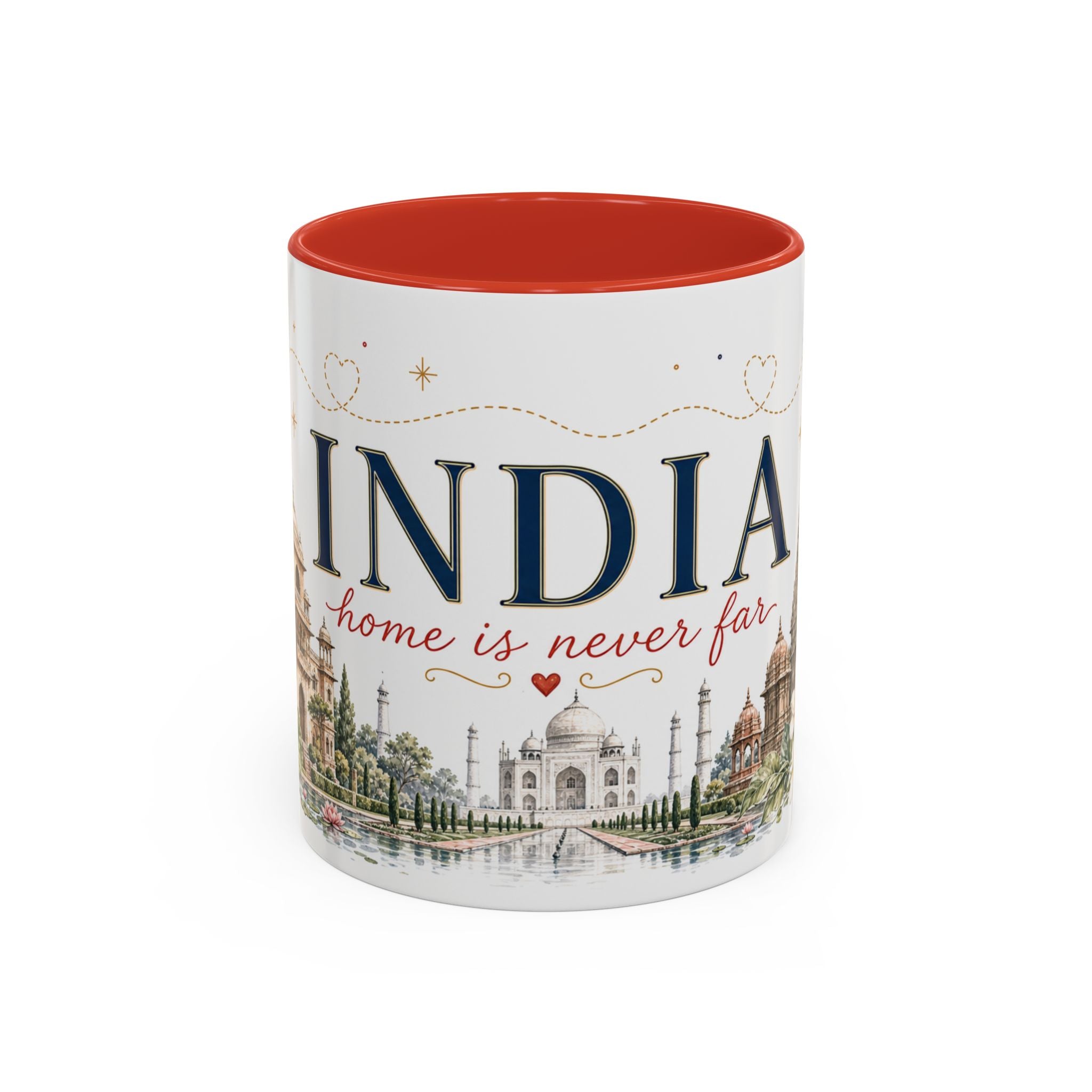 India Home Country Mug | Moving Away Gift | Long Distance Friendship | 11 oz 15 oz Accent Mug