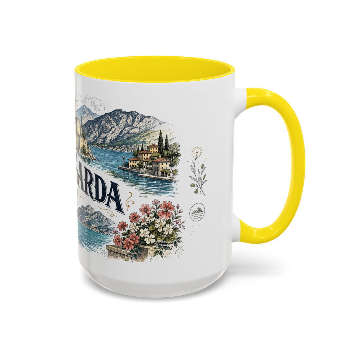Lake Garda Mug, Italy Travel Souvenir, Bucket List Gift, Accent Ceramic Coffee Mug 11oz 15oz