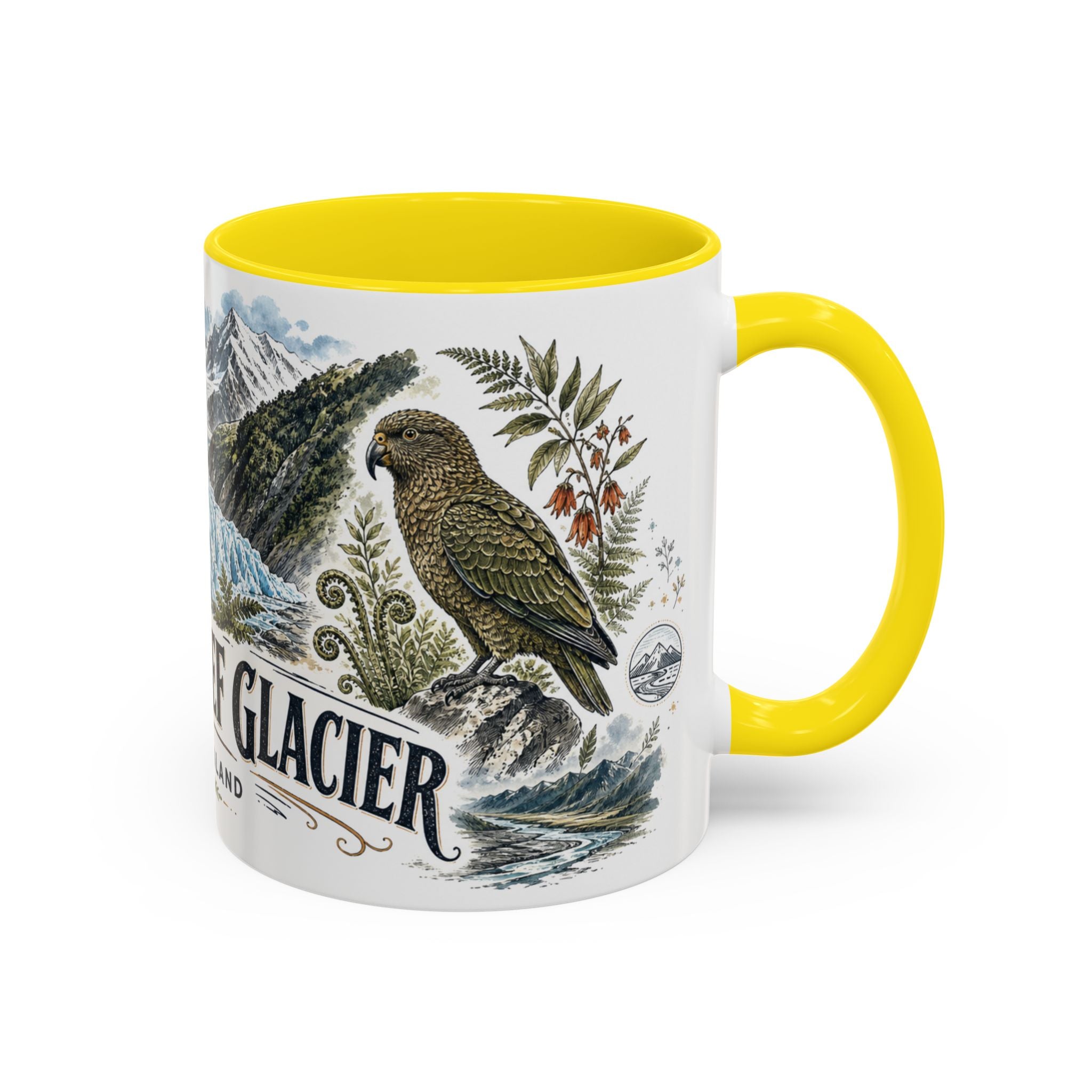Franz Josef Glacier Mug, New Zealand Travel Souvenir, Bucket List Gift, Accent Ceramic Coffee Mug 11oz 15oz