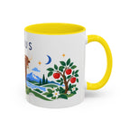 Taurus Zodiac Coffee Mug | Bull and Rose Design | Astrology Birthday Gift | 11 oz 15 oz Ceramic Accent Mug