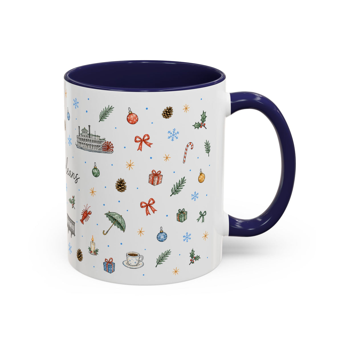 New Orleans Christmas Mug | Watercolor City Souvenir, Travel Gift (11oz/15oz)