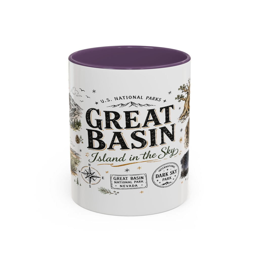 Great Basin National Park Coffee Mug | Nevada Desert Stargazing Hiking Gift | Accent Color Ceramic 11oz 15oz