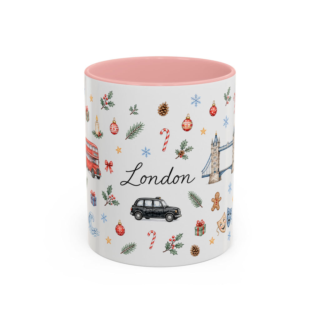 London Christmas Mug | Watercolor City Souvenir, Travel Memories, Ceramic Coffee Cup