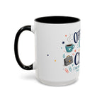 Officially Off The Clock Coffee Mug | Funny Retirement Gift | Accent Color Ceramic 11oz 15oz