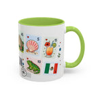Cancun Coffee Mug | Postage Stamp Collage Mug | Travel Souvenir Accent Cup 11oz 15oz