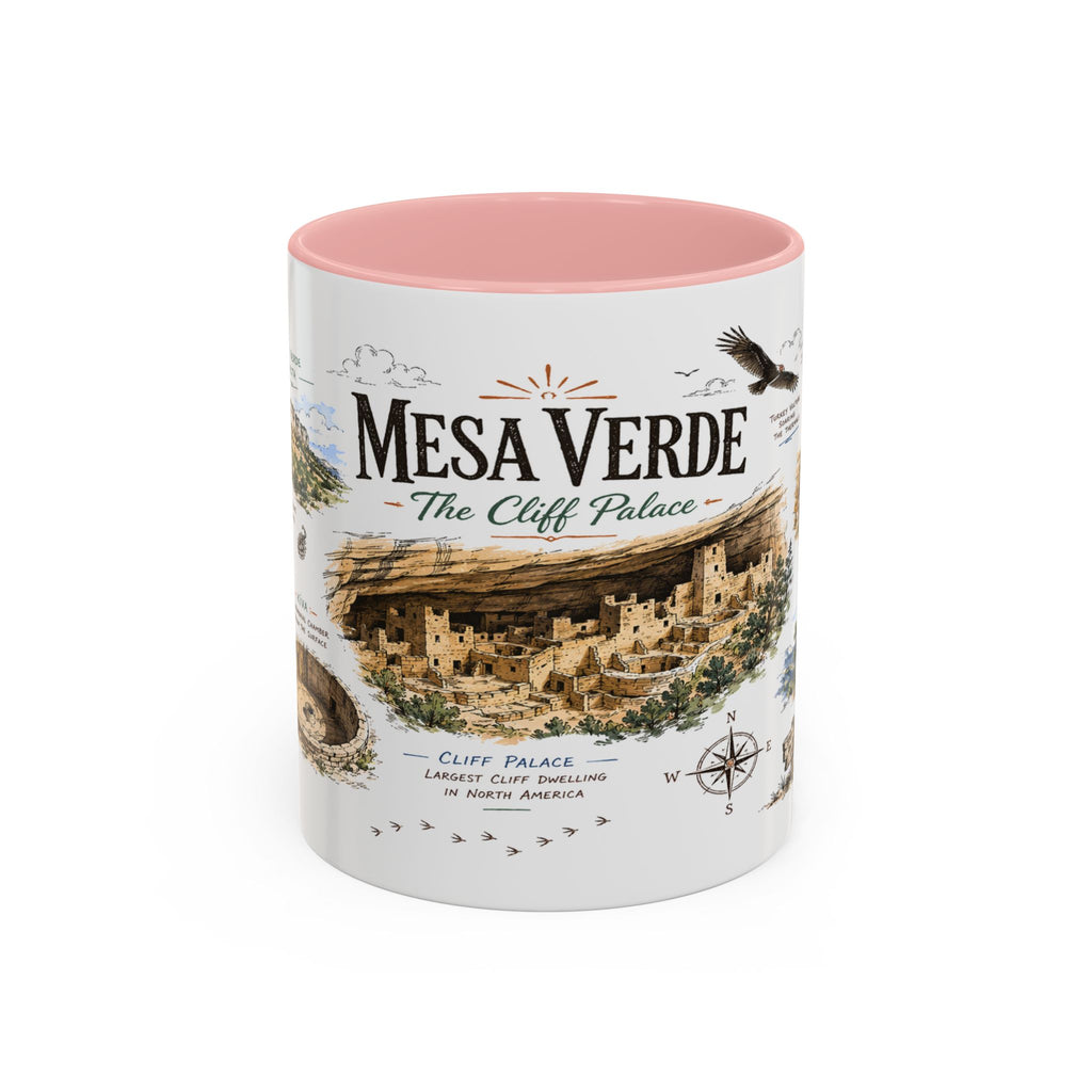 Mesa Verde National Park Coffee Mug | Colorado Ancient Cliff Dwellings Gift | Accent Color Ceramic 11oz 15oz