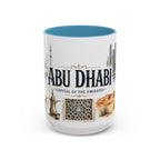 Abu Dhabi Coffee Mug | United Arab Emirates Travel Souvenir | Vintage Illustrated City Gift | 11 oz 15 oz Accent Mug