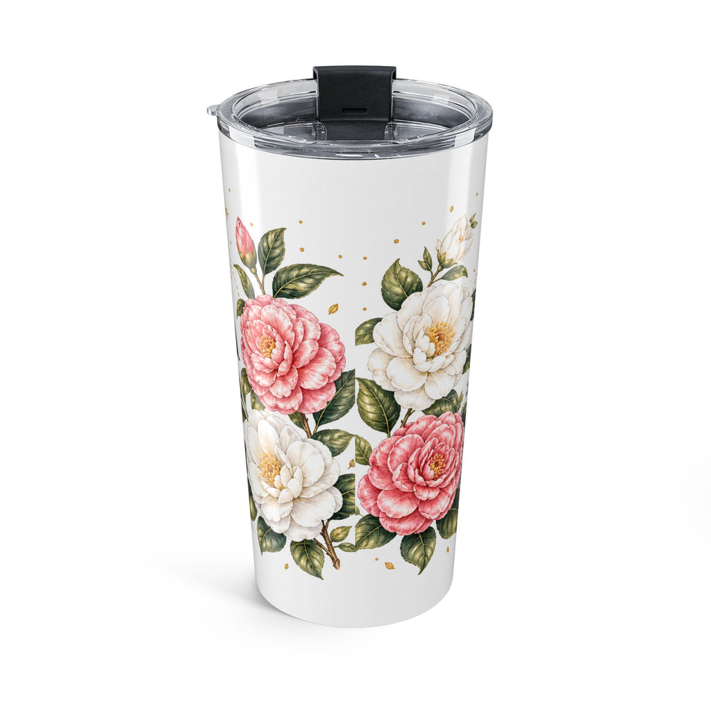 Alabama State Flower 20oz Tumbler | Camellia Botanical State Flower Gift | Insulated Stainless Steel Travel Cup